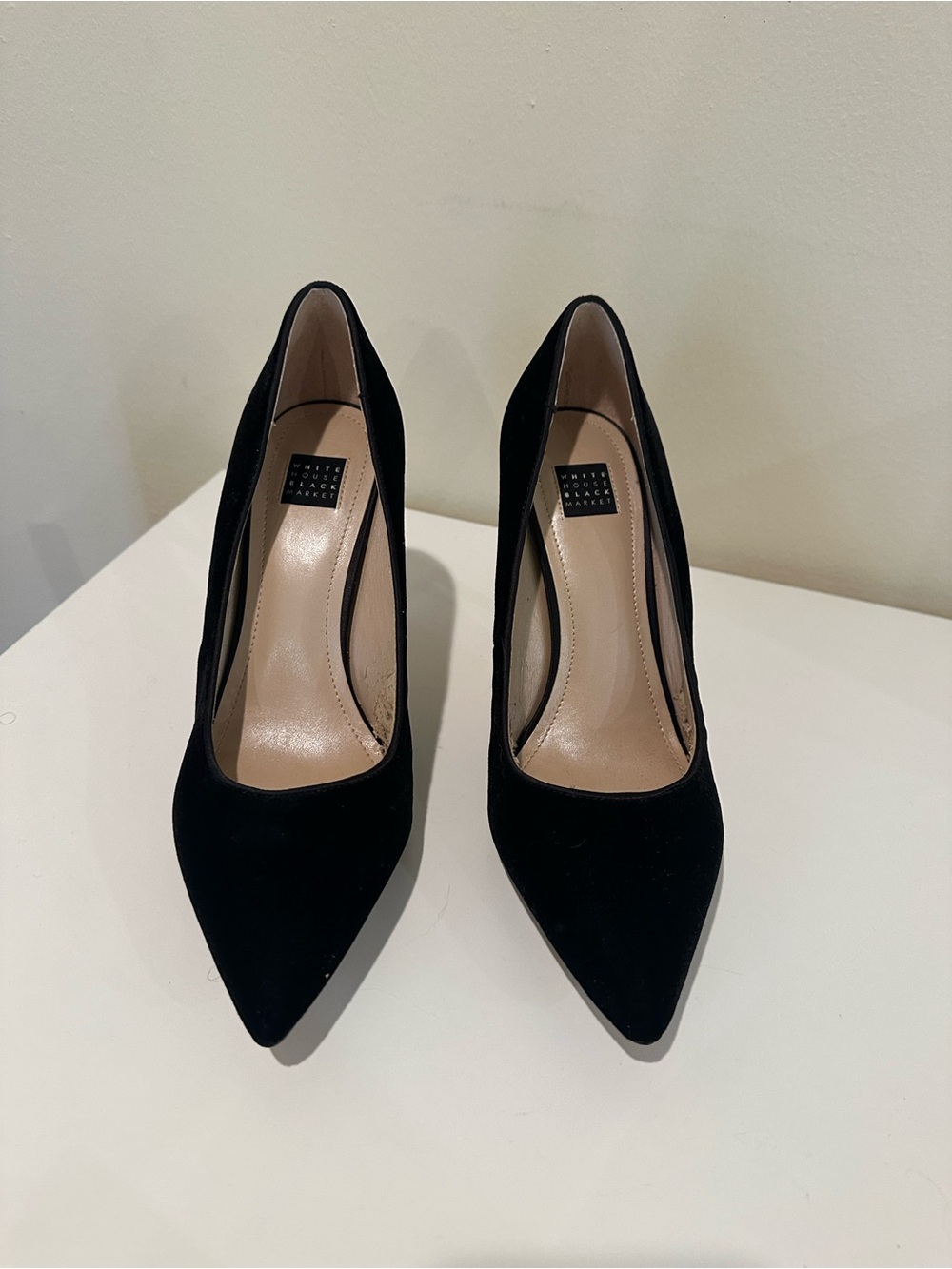 White House Black Market Black Velvet Heels